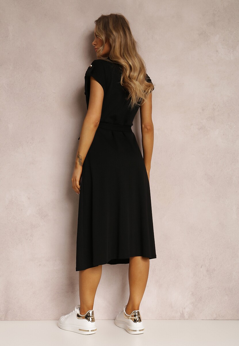 Czarna Sukienka Koszulowa Eiditrite