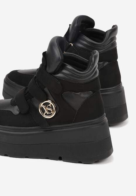 Czarne Botki Sneakersy Vices na Platformie w Stylu Y2K Gelira