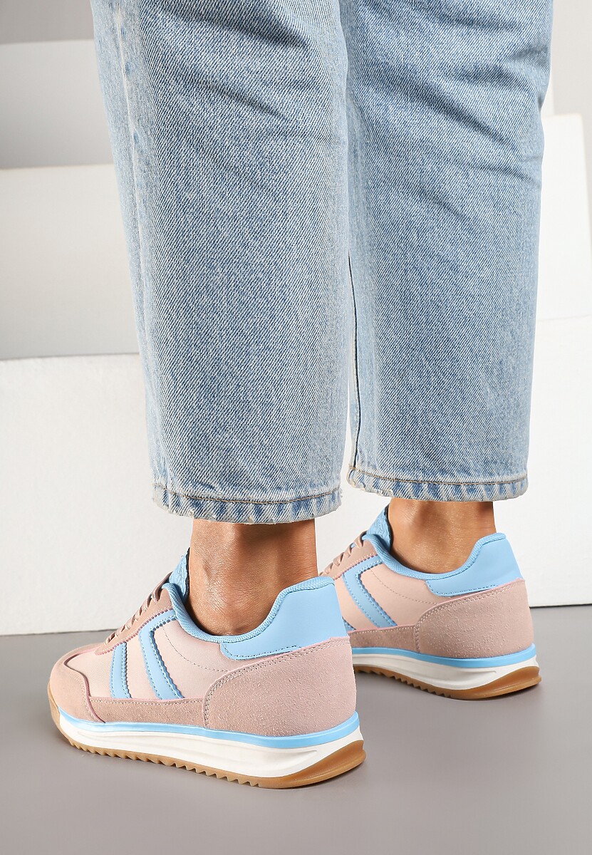 Różowo-Niebieskie Sneakersy z Geometrycznym Wzorem Eravania