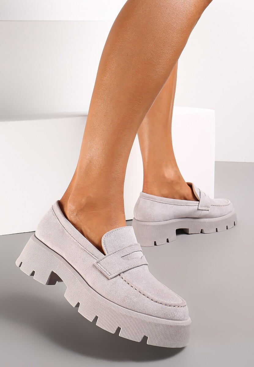 Różowe Mokasyny na Grubej Podeszwie z Protektorem Misal