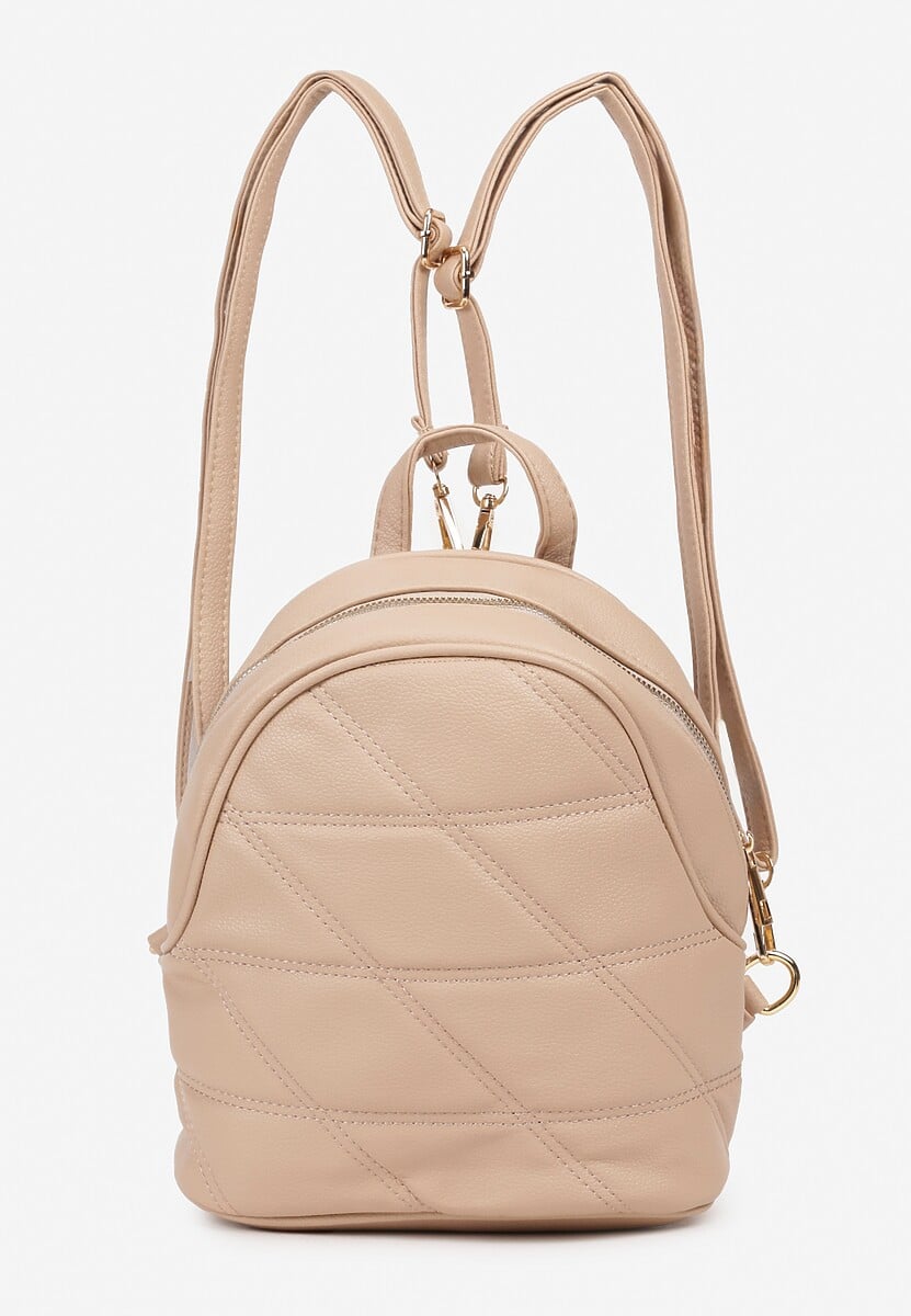 Jasnoróżowy Mały Plecak Miejski z Pikowaniem Skeralla