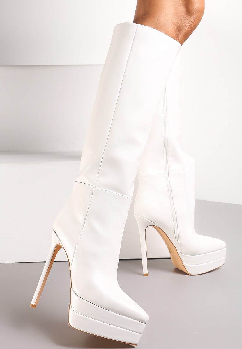 Białe Kozaki przed Kolano na Platformie i Szpilce Hezoppe