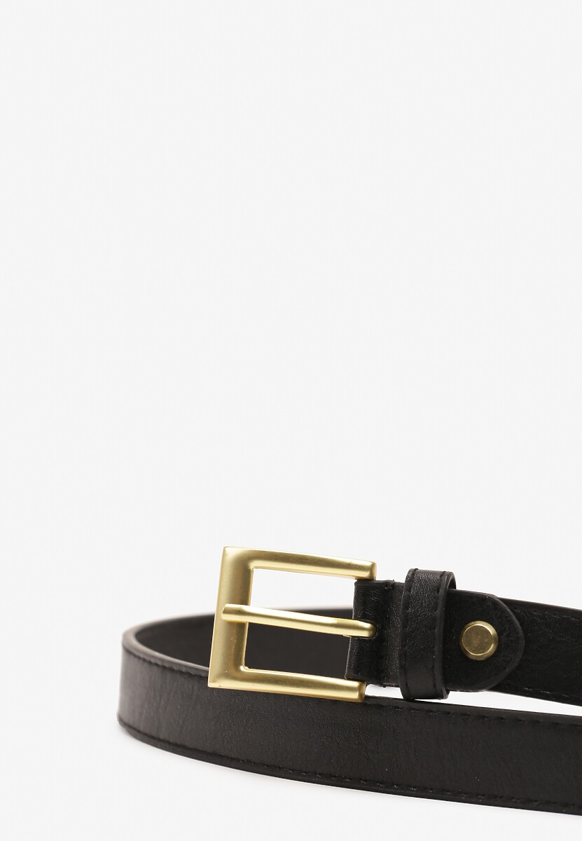 Czarny Pasek Ozdobiony Metalową Klamrą Nairavina