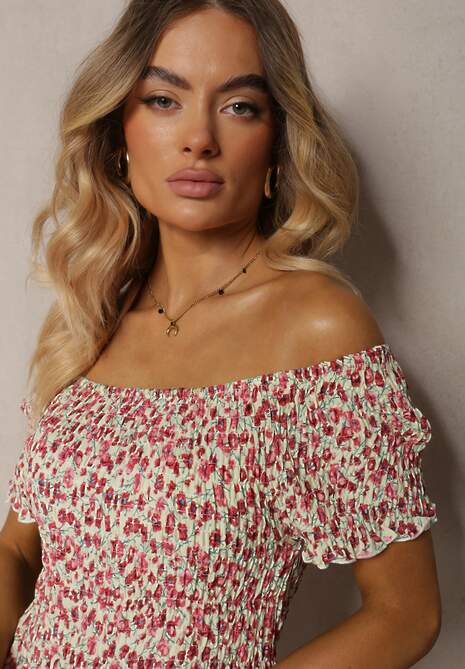 Różowo-Zielona Sukienka z Wiskozy Tariya