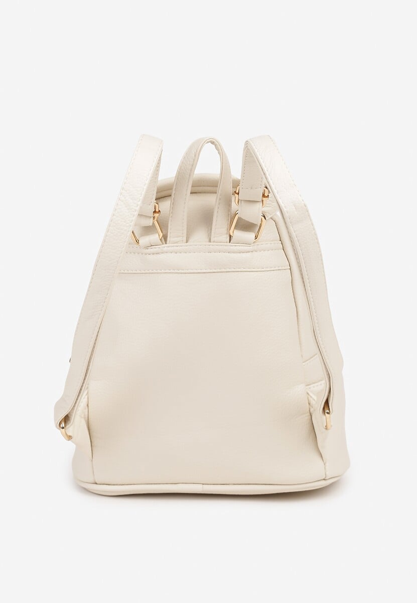 Jasnobeżowy Plecak z Metalicznym Napisem Elisalla