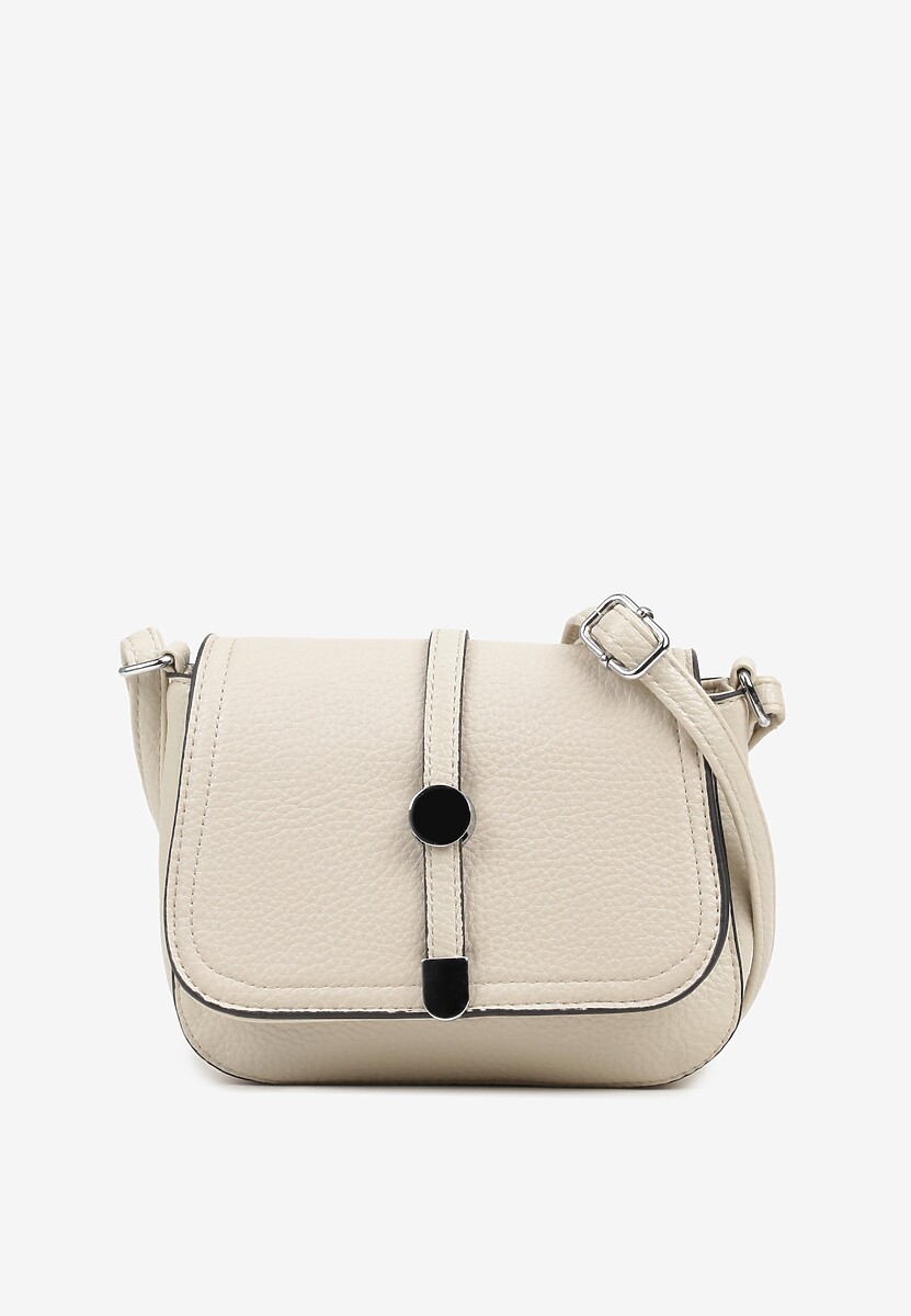 Beżowa Torebka Listonoszka Ozdobiona Klapą Dolissea