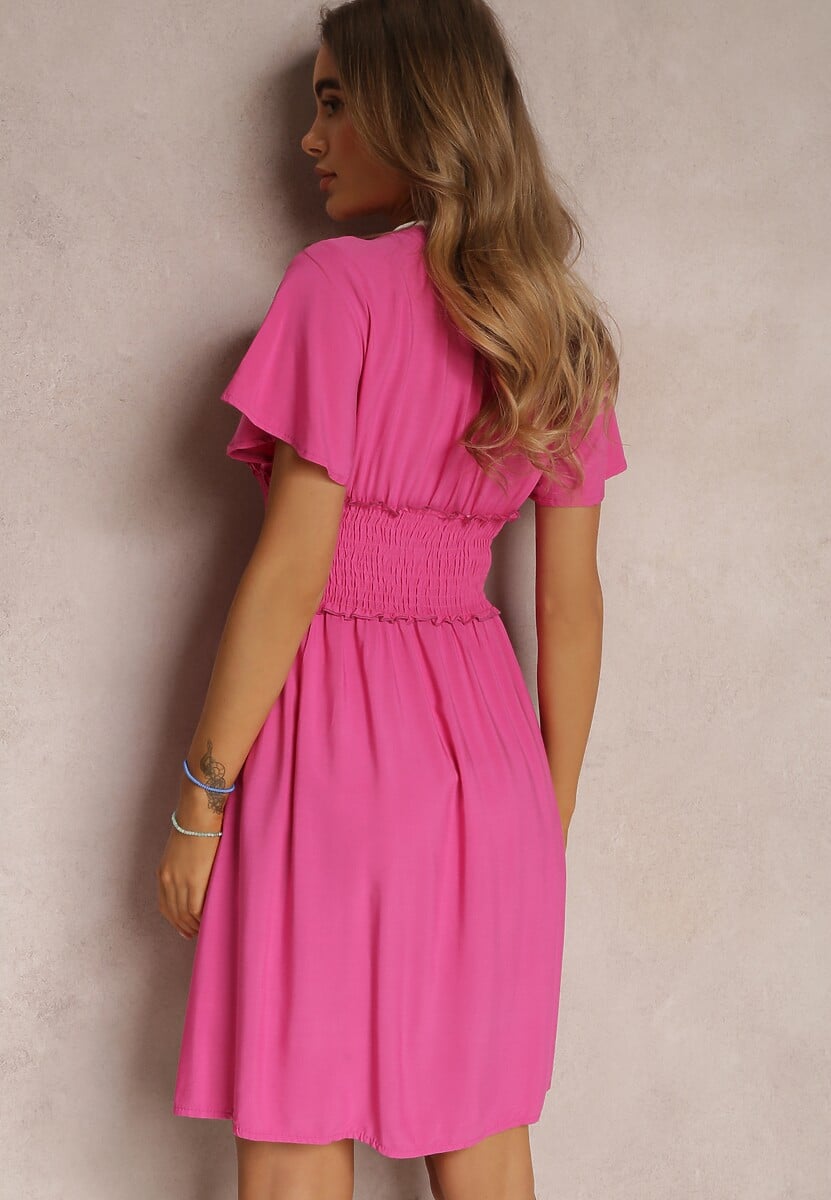 Fuksjowa Sukienka z Wiskozy Rukhsar