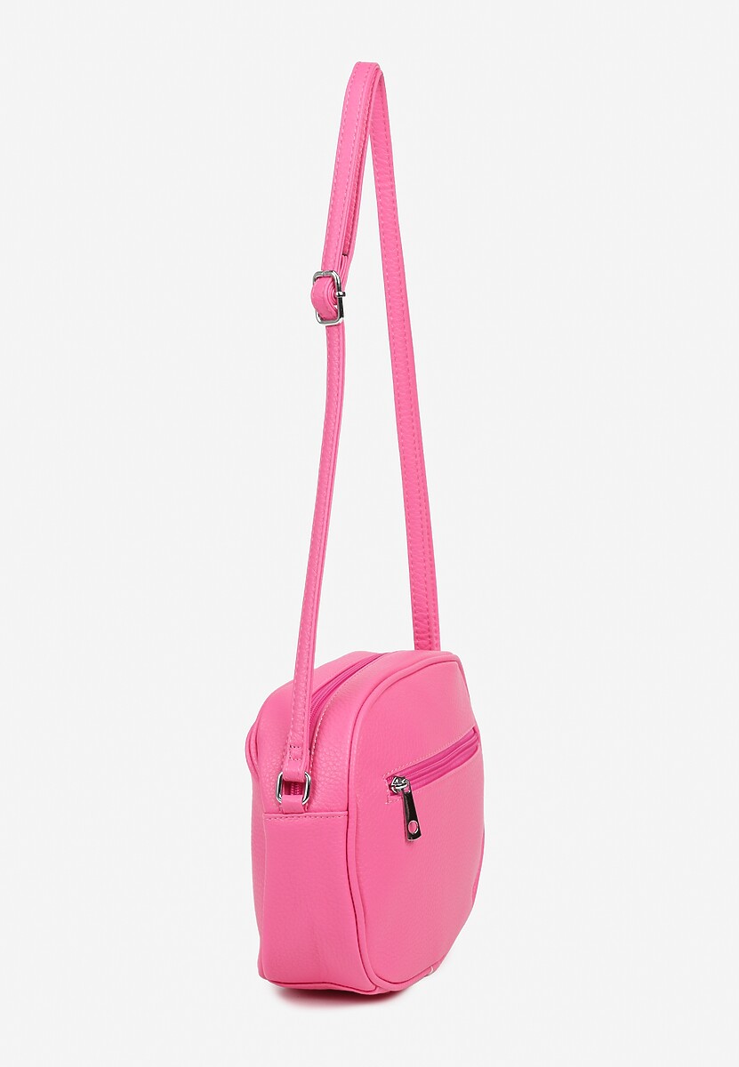 Różowa Okrągła Torebka na Pasku z Kieszonkami Malireia