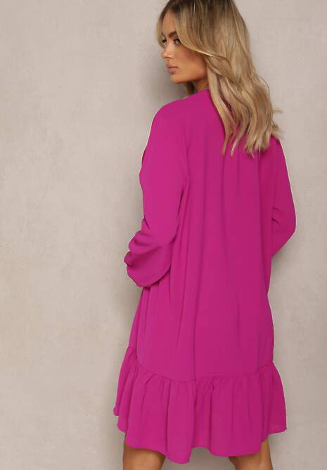 Fioletowa Koszulowa Sukienka Mini Galdra