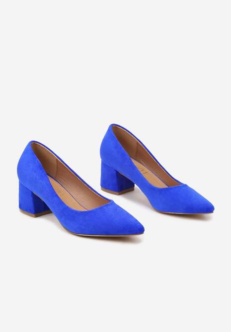 Niebieskie Czółenka Vices na Słupku z Wkładką ze Skóry Naturalnej Rieris