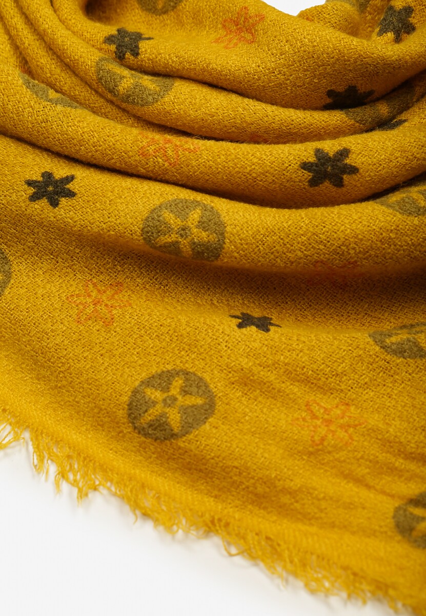 Żółty Szalik z Geometrycznym Motywem Nomida