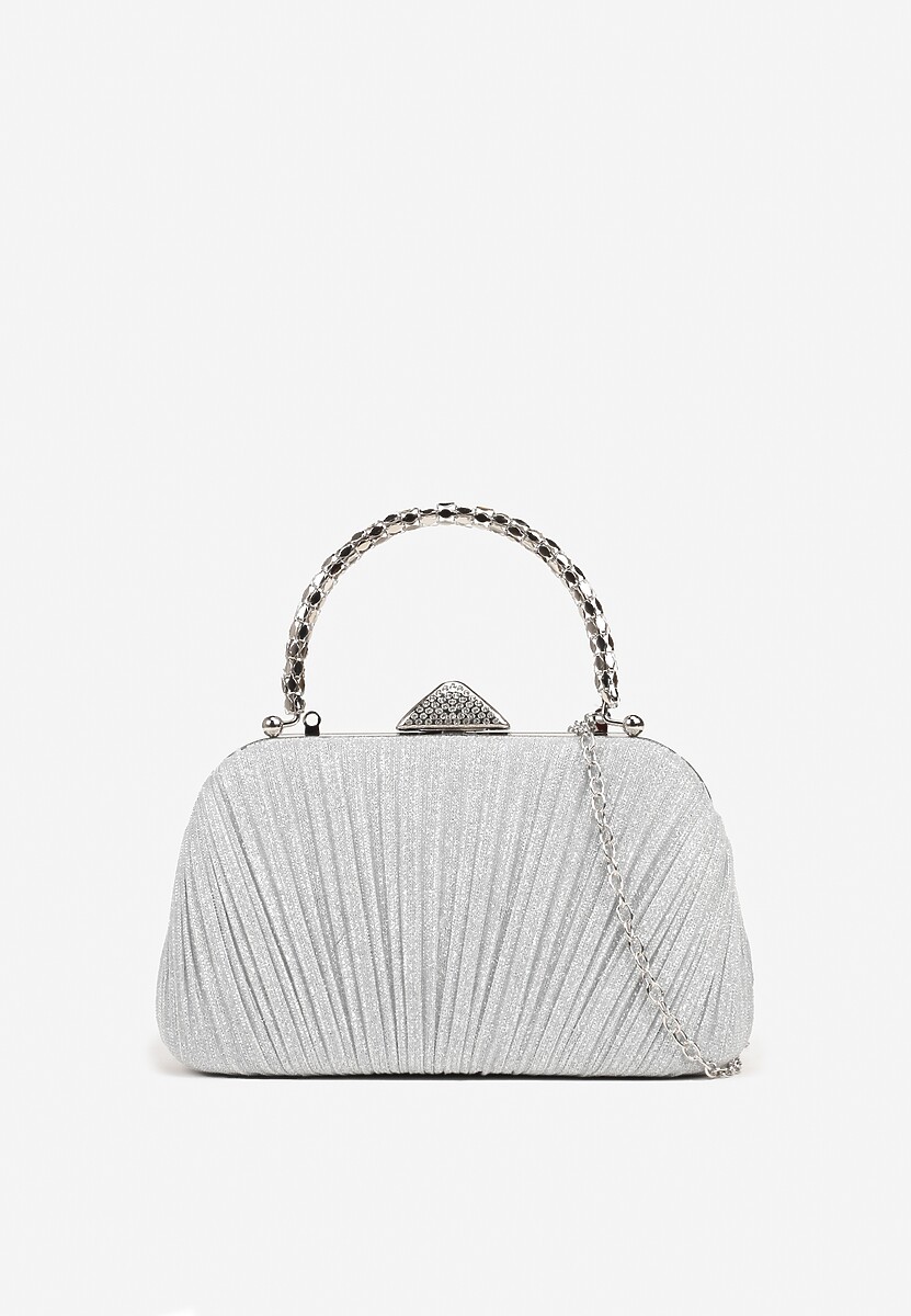 Czarna Torebka Kopertówka z Brokatem z Łańcuszkiem i Uchwytem Zarletta