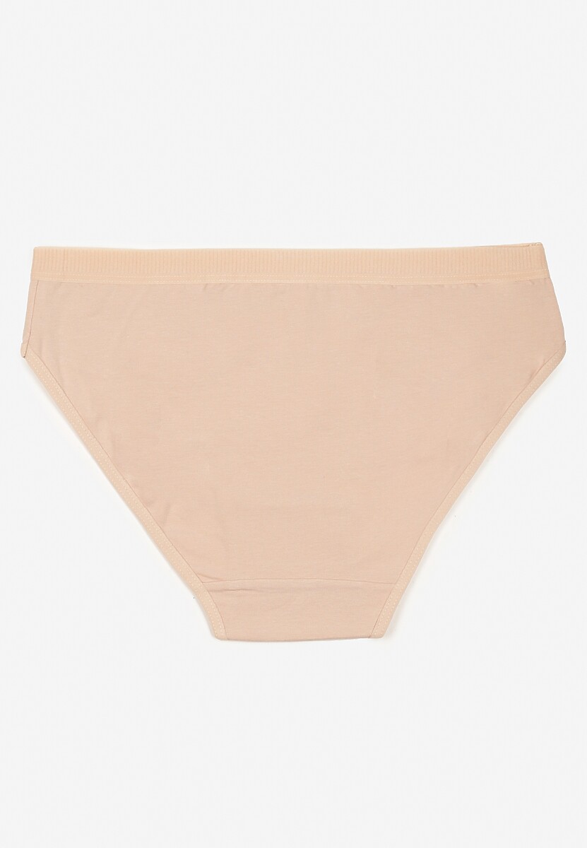 Beżowe Majtki z Bawełny Typu Figi Afitia