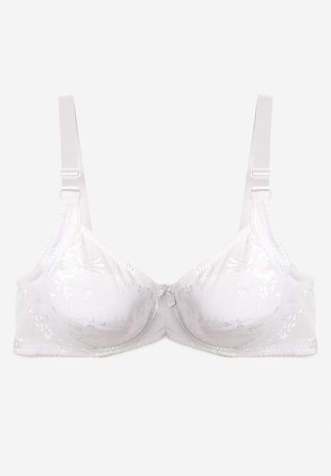 Biały Koronkowy Biustonosz Zapinany na Haftki z Regulowanymi Ramiączkami Dimiasha