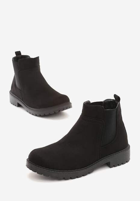 Czarne Zamszowe Botki Hillridge