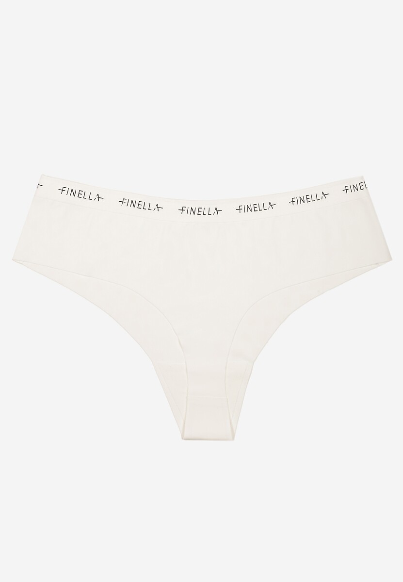 Białe Bezszwowe Majtki z Napisami Davoria