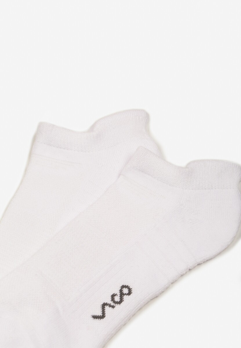 Białe Skarpety z Bawełny Typu Stopki z Napisem Marianis