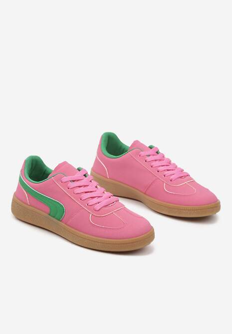 Różowo-Zielone Casualowe Sneakersy Typu Kultowe Tenisówki Ablerri