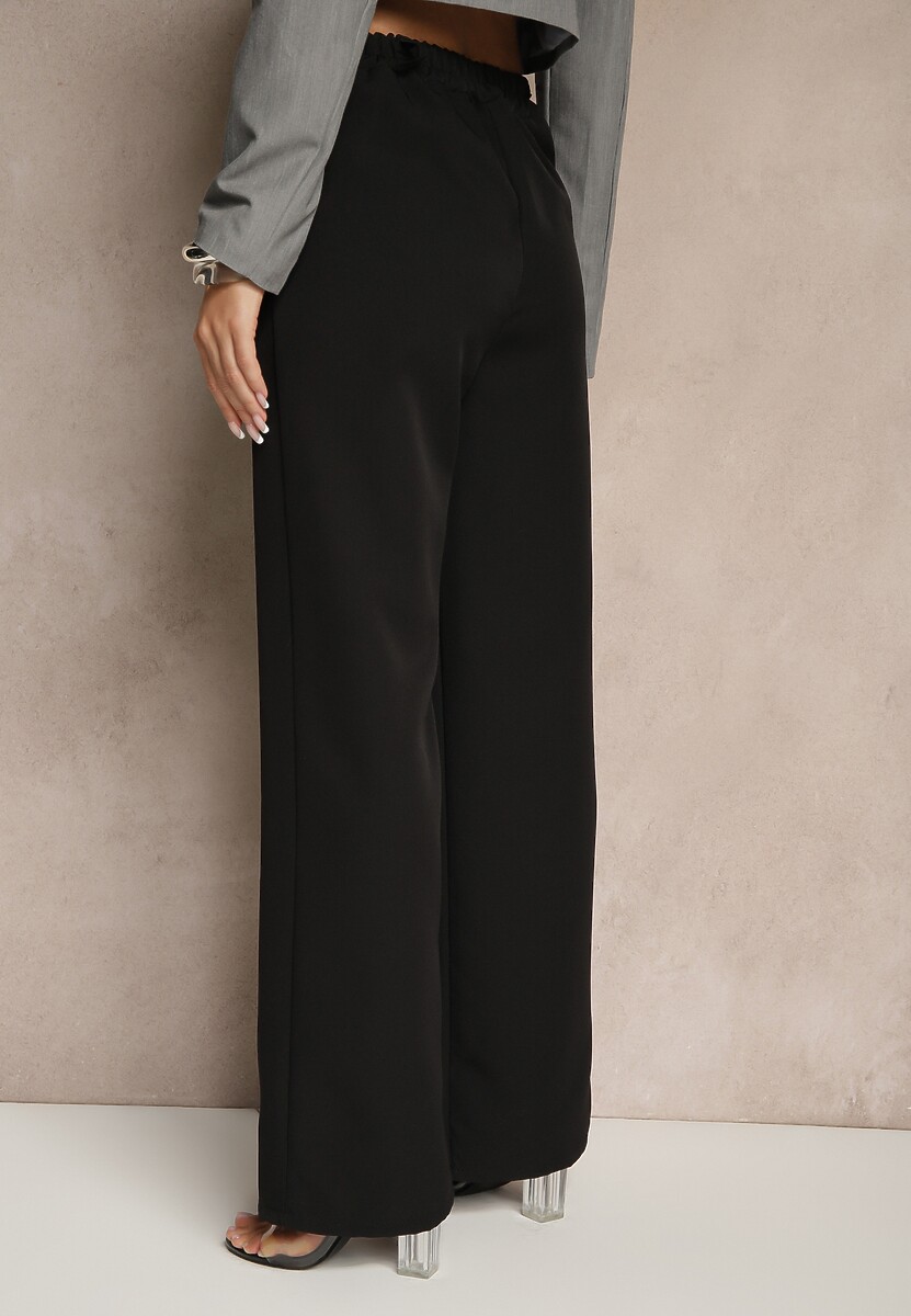 Czarne Spodnie Garniturowe High Waist Viviorea