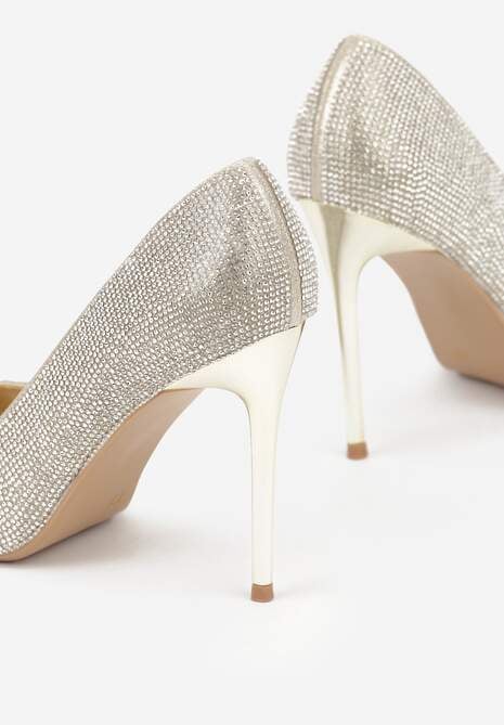 Złote Eleganckie Szpilki Ozdobione Cyrkoniami Anwedasa