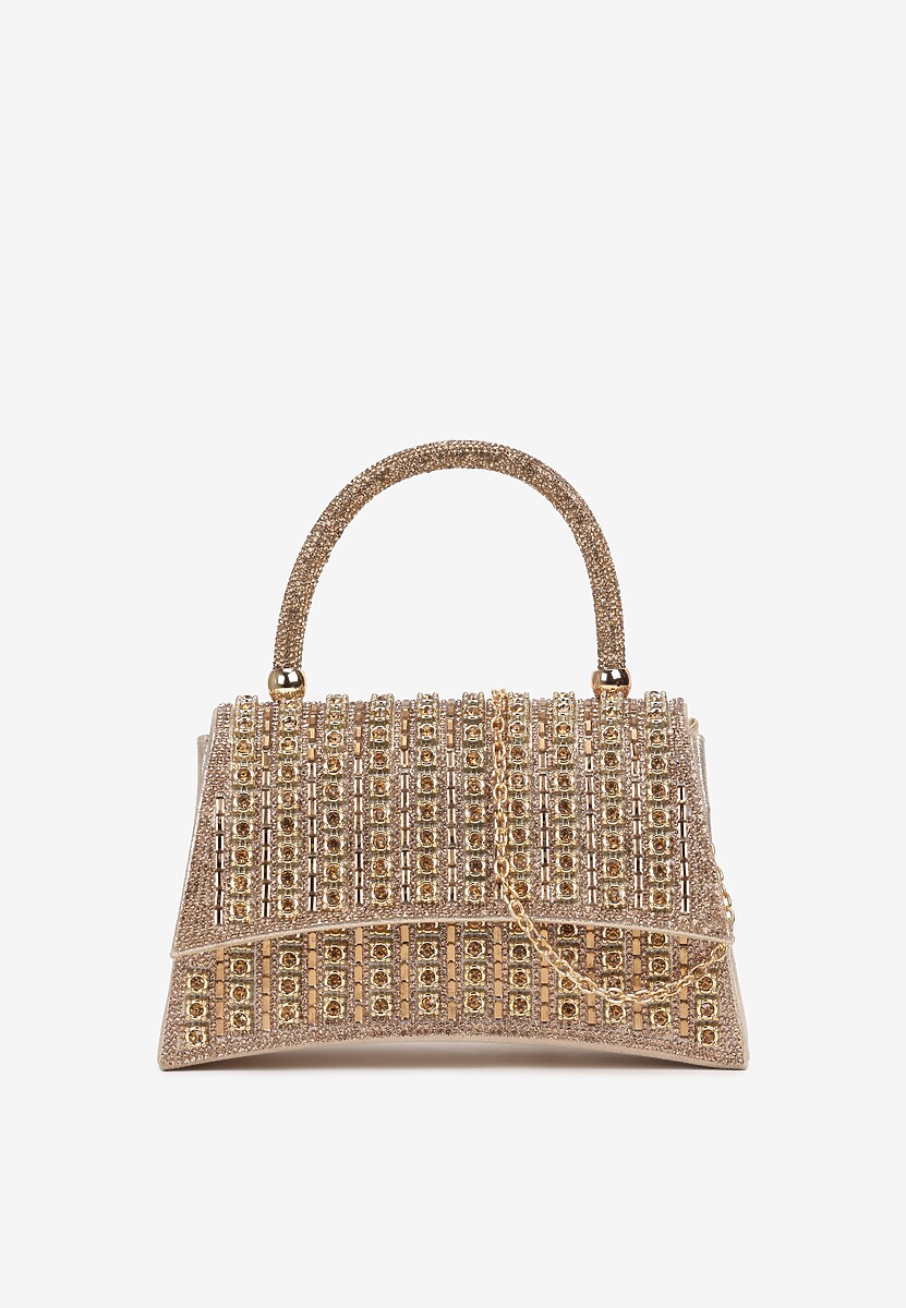 Srebrna Cyrkoniowa Torebka w Koktajlowym Stylu z Rączką i Łańcuszkiem na Ramię Yolatia