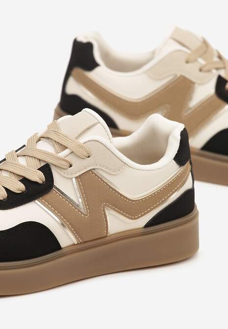 Czarne Sneakersy Ozdobione Geometrycznym Motywem Benike