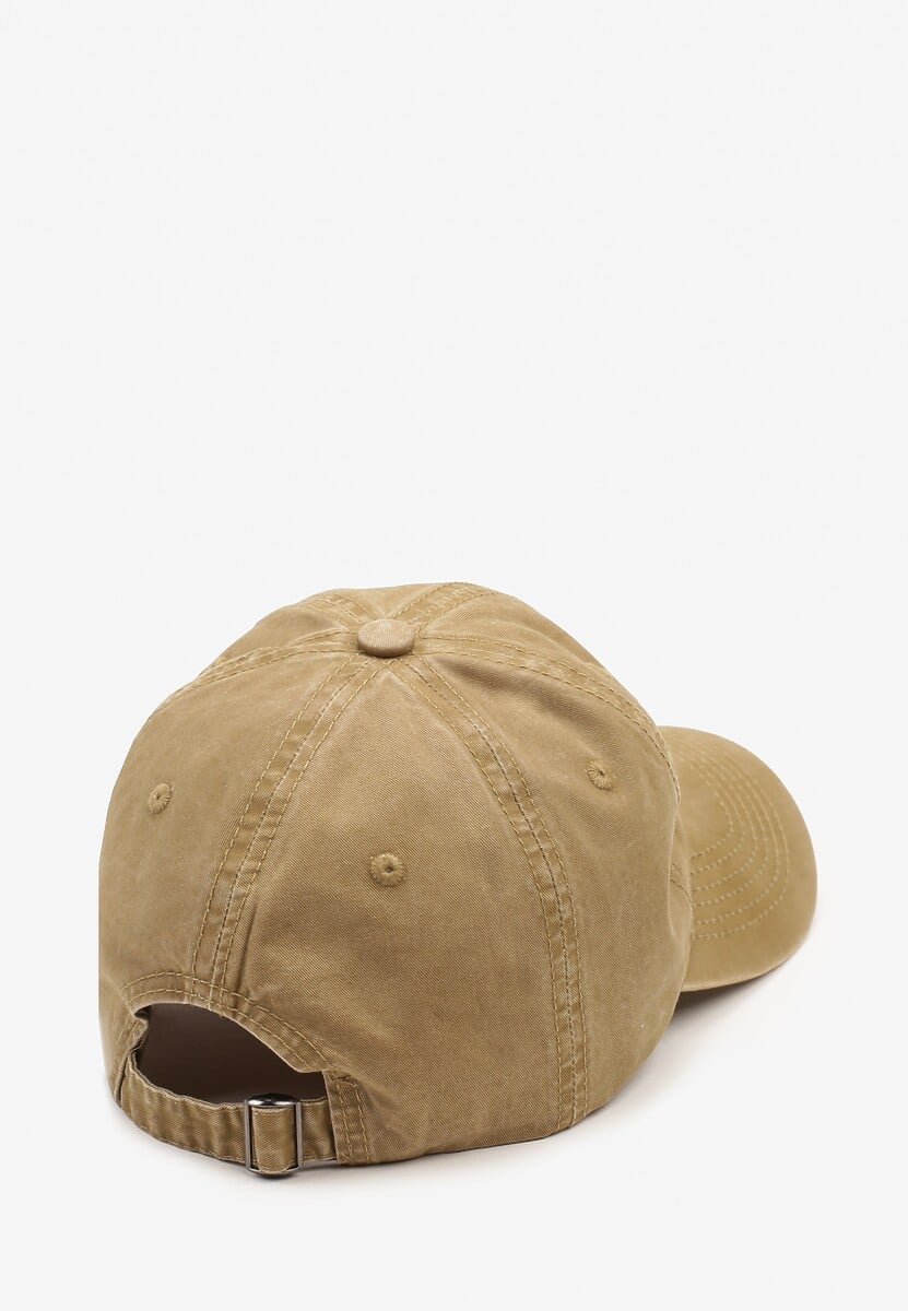 Brązowa Bawełniana Czapka z Daszkiem Ozdobiona Napisem Vornetta