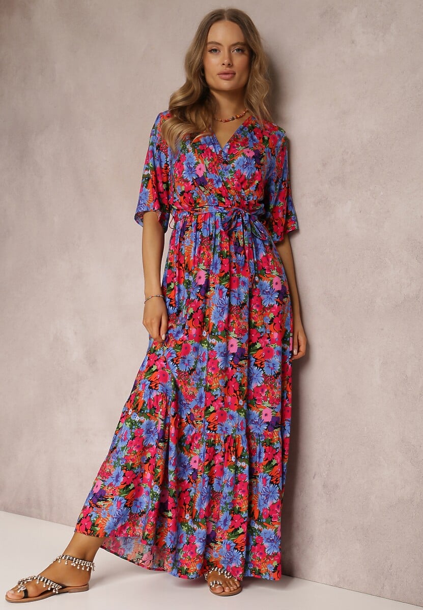 Różowa Sukienka z Wiskozy Lylian