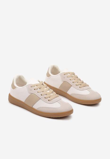 Beżowe Sneakersy Tenisówki w Kultowym Stylu Neolithaen