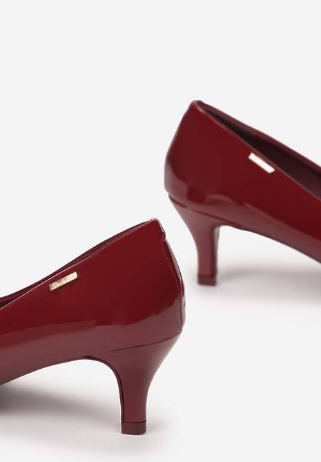 Bordowe Czółenka Ironice