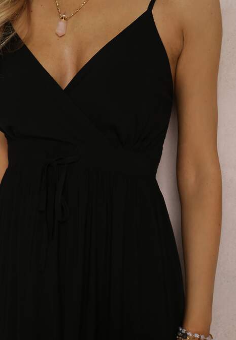 Czarna Sukienka z Wiskozy Anomaria