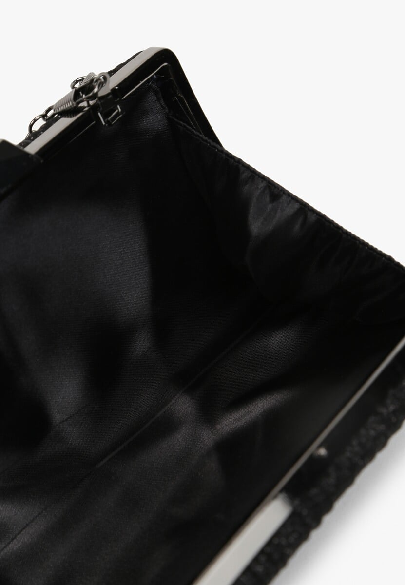 Czarna Połyskująca Torebka Kopertówka Inella