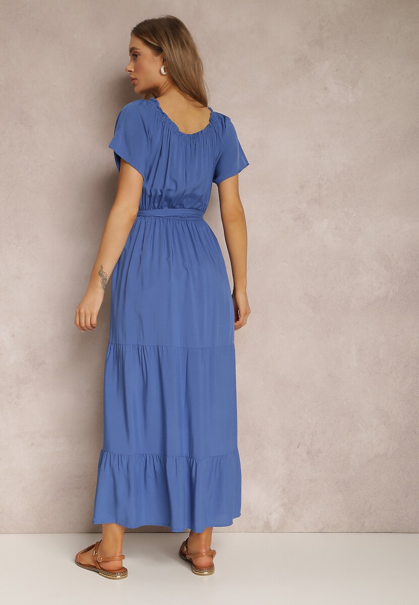 Niebieska Sukienka z Wiskozy Phoebiolea