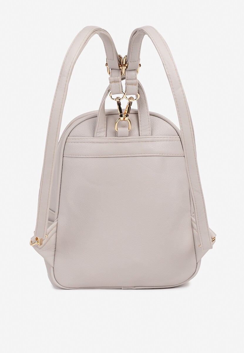 Jasnoszary Plecak Ozdobiony Delikatnym Tłoczeniem Arseki