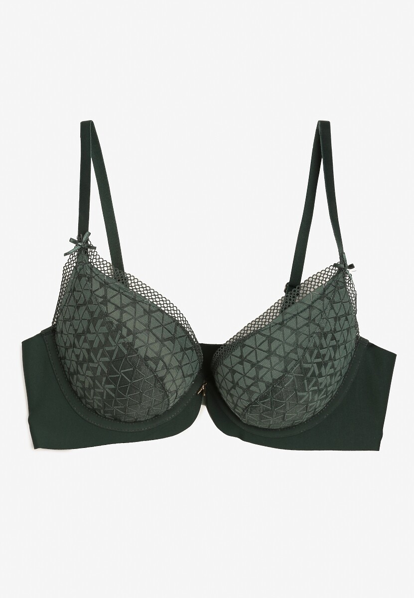 Ciemnozielony Biustonosz z Drobną Zawieszką Ecrulia