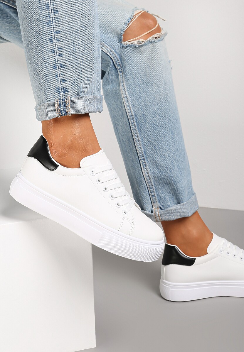 BIało-Czarne Sneakersy Thessomeda