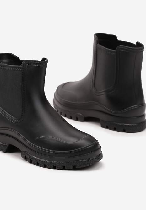 Czarne Kalosze w Stylu Sztybletów Aslovia