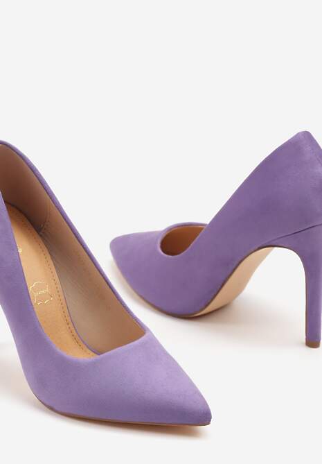 Ciemnofioletowe Szpilki Vices ze Skórzaną Wkładką w Klasycznym Stylu Vennael