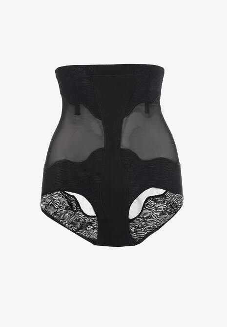 Czarne Majtki Modelujące z Koronką Temara