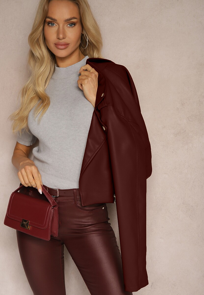 Szara Bluzka Półgolf z Wiskozą Bawełną i Krótkim Rękawem Tiabelle