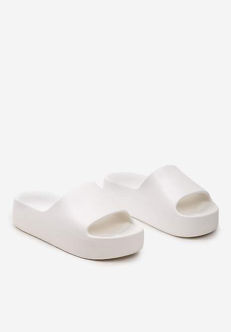 Białe Klapki Basenowe z Pianki na Grubej Podeszwie Anikora