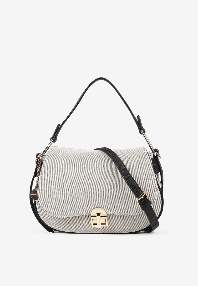 Czarna Torebka z Paskiem i Rączką Zapinana na Klapę Zolnelis