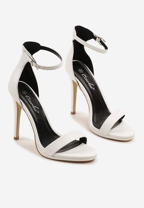 Białe Klasyczne Sandały na Szpilce Natifine