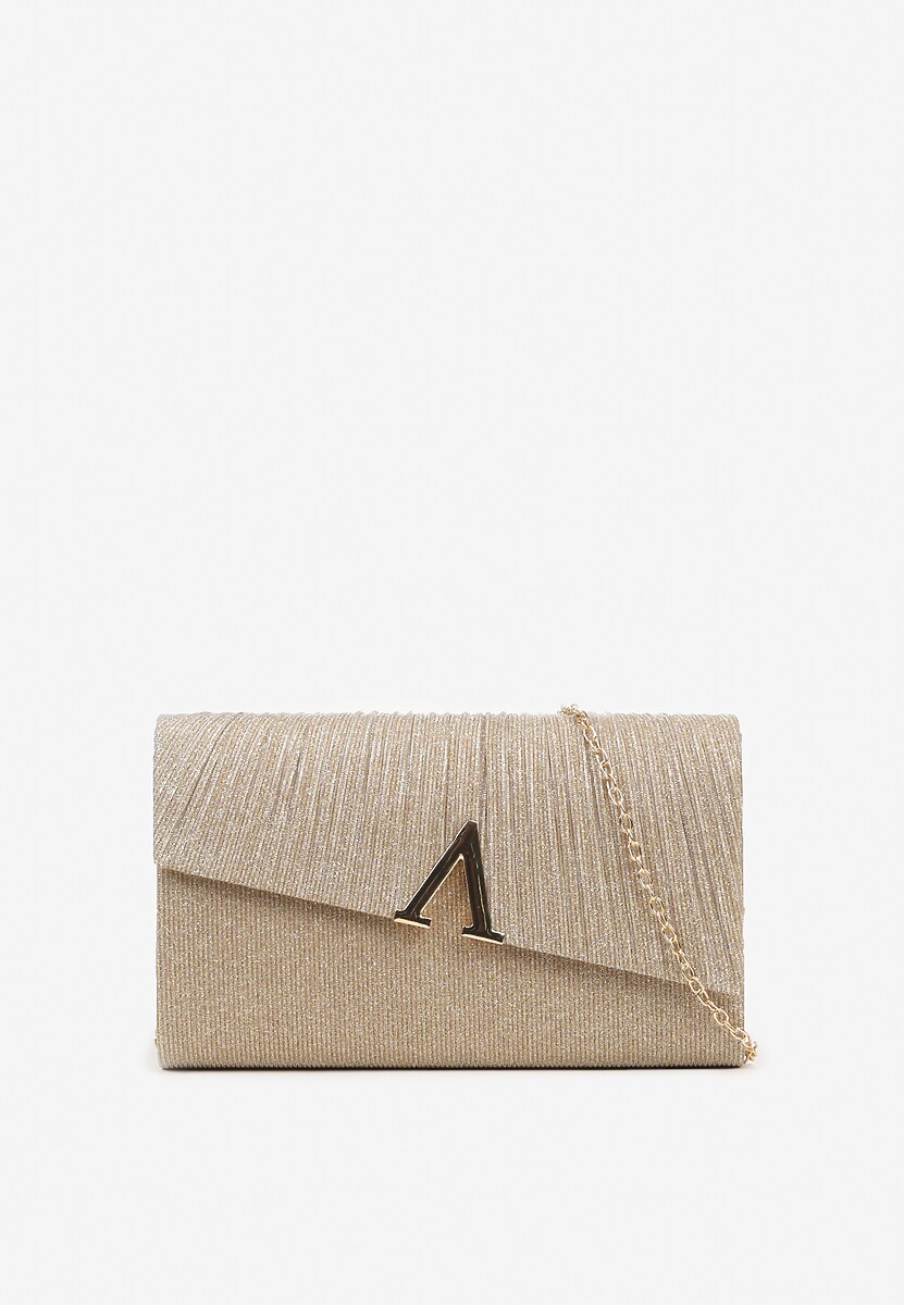 Czarna Asymetryczna Torebka Kopertówka na Łańcuszku z Aplikacją Giattalia