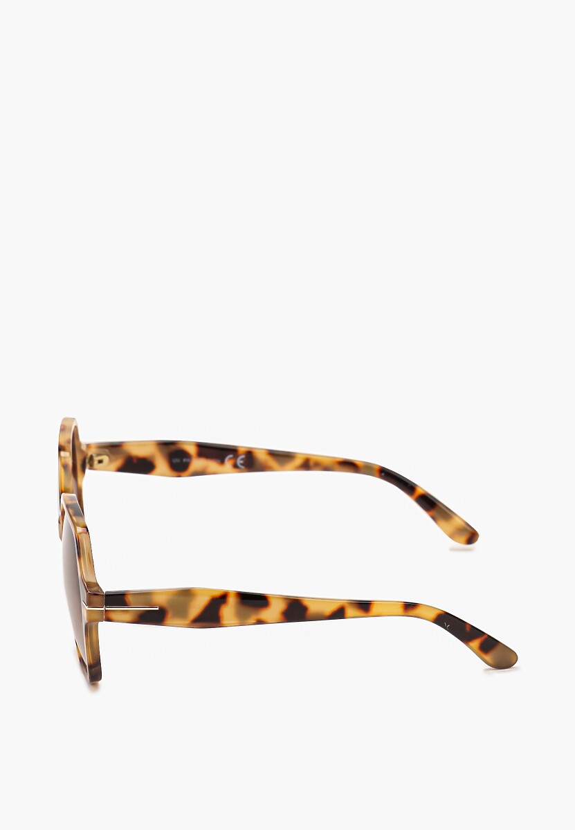 Jasnobrązowe Kwadratowe Okulary Przeciwsłoneczne Alazire