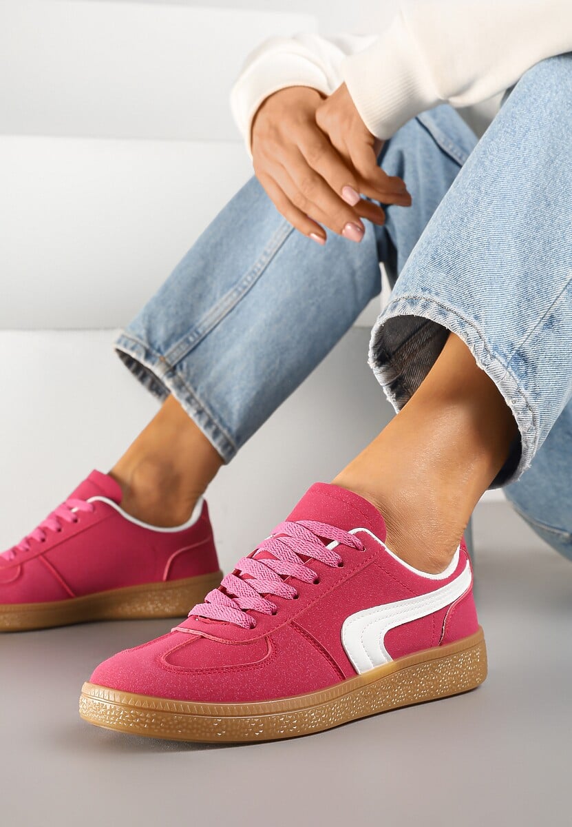 Różowe Casualowe Sneakersy Typu Kultowe Tenisówki Ablerri