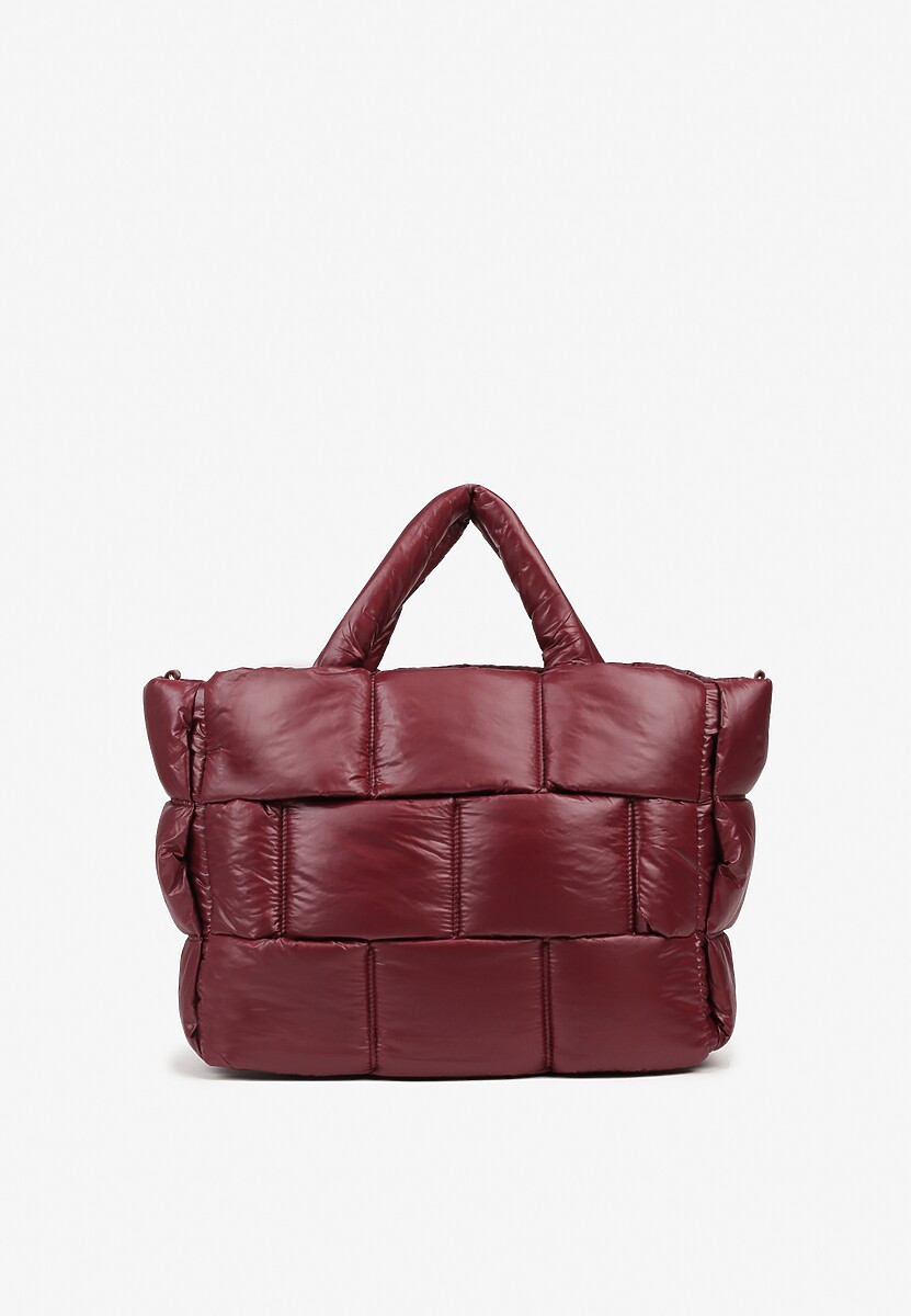 Brązowa Torebka Typu Shopper Ozdobiona Wypukłym Pikowaniem Vamiste