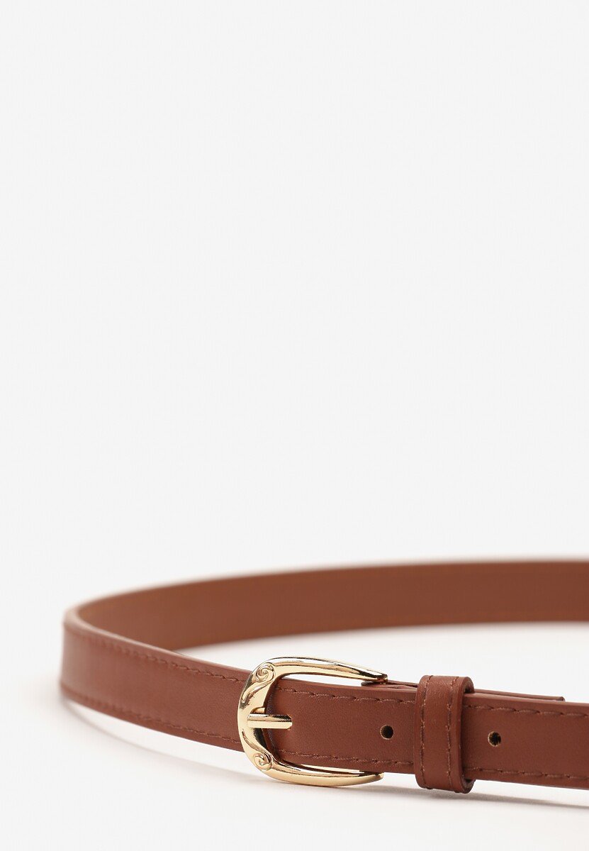 Brązowy Klasyczny Wąski Pasek z Klamrą Revandrine