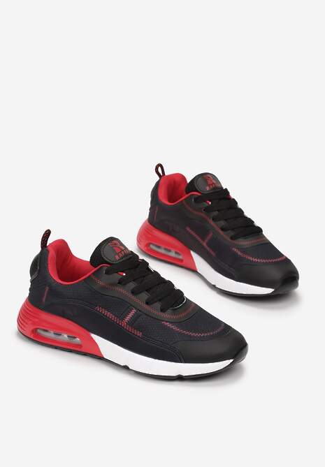 Czarno-Czerwone Sneakersy Qinerris