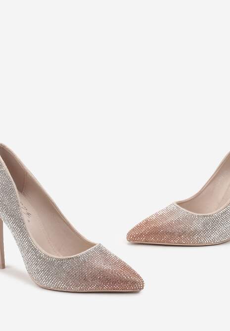 Beżowe Szpilki w Cyrkonie z Noskiem w Szpic Tornia